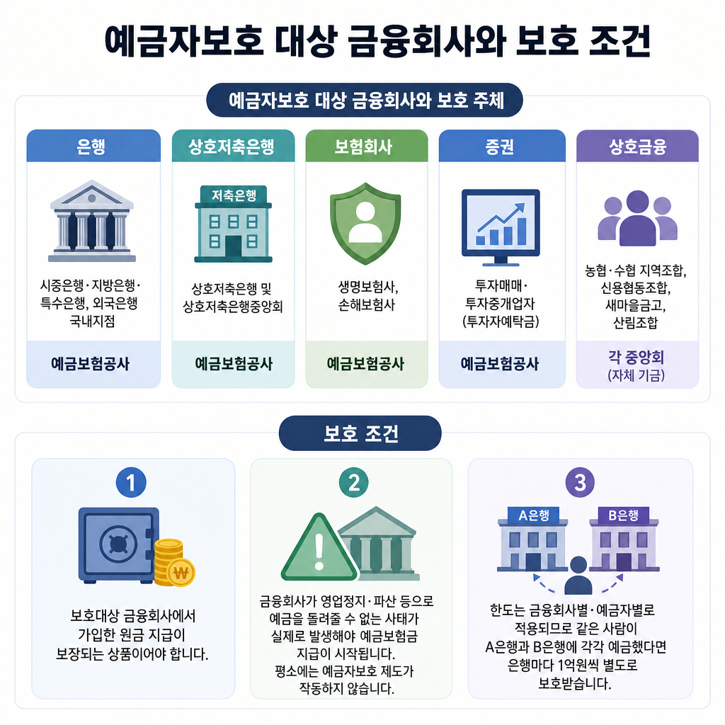 예금자보호 예금자보호 대상 금융회사와 보호 조건 핵심 요약