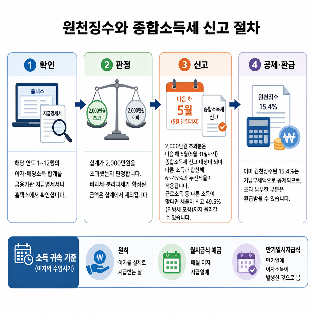 원천징수와 종합소득세 신고 절차 핵심 요약