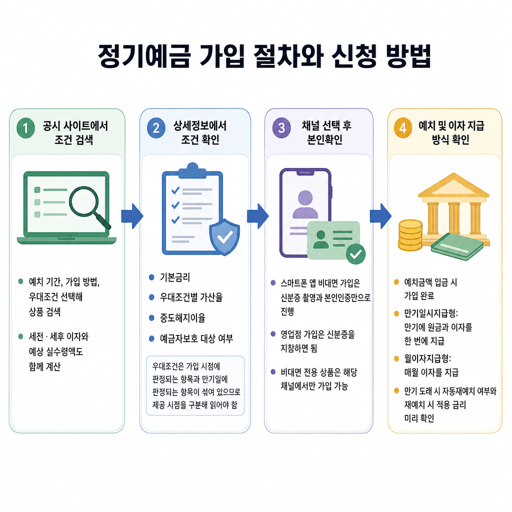 정기예금 가입 절차와 신청 방법 핵심 요약